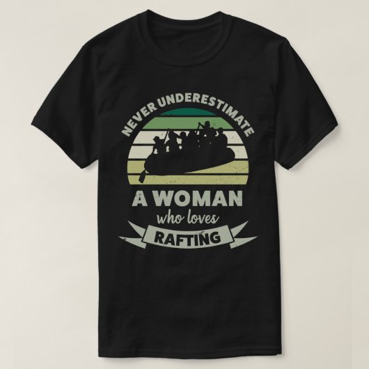 Vrouwen die van Rafting Funny houden geven vrouw T-shirt (Design voorkant)