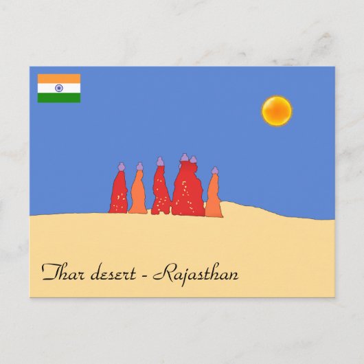 Vrouwen die water vervoeren in de woestijn van Tha Briefkaart (Voorkant)