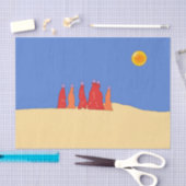 Vrouwen die water vervoeren in de woestijn van Tha Tissuepapier (Craft)