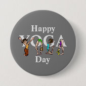 Vrouwen die Yoga doen in Letter Shapes Button (Voorkant)