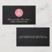 Vrouwen die yoga doen | Lederen achtergrond Visitekaartje (Voorkant / Achterkant)