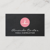 Vrouwen die yoga doen | Lederen achtergrond Visitekaartje (Voorkant)