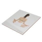 Vrouwen die yoga doen tegeltje (Zijkant)