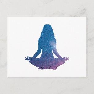 Vrouwen die yoga oefenen - Kies achtergrondkleur Briefkaart