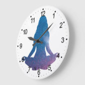 Vrouwen die yoga oefenen - Kies achtergrondkleur Grote Klok (Hoek)