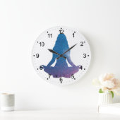 Vrouwen die yoga oefenen - Kies achtergrondkleur Grote Klok (Huis)