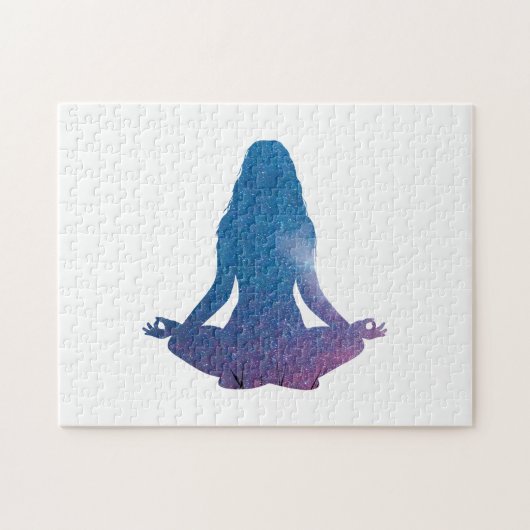 Vrouwen die yoga oefenen - Kies achtergrondkleur Legpuzzel (Horizontaal)