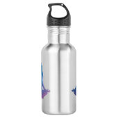 Vrouwen die yoga oefenen - Kies achtergrondkleur Waterfles (Achterkant)