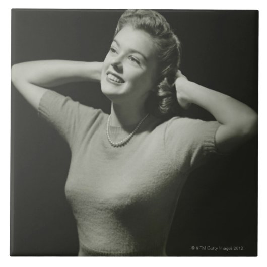 Vrouwen die zich verplaatsen tegeltje (Voorkant)