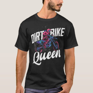 Vrouwen Dirt Bike Queen Funny Motocross Dirt Bike T-shirt