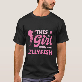 Vrouwen Dit meisje houdt echt van kwallen Gift Jel T-shirt