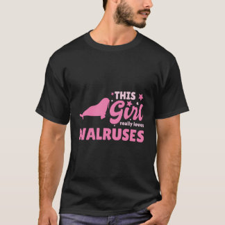 Vrouwen Dit meisje houdt echt van Walrussen Gift W T-shirt