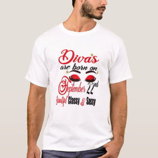 Vrouwen diva's worden geboren op 22 september Maag T-shirt