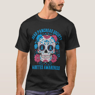 Vrouwen Dode Pancreas Society Diabetes Awareness V T-shirt