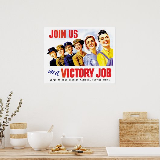 Vrouwen doen mee voor de overwinning, WW2  propaga Poster (Keuken)