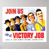 Vrouwen doen mee voor de overwinning, WW2  propaga Poster (Voorkant)