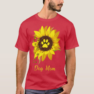 Vrouwen Dog Ma Sunflower Gift Love Dogs and Flower T-shirt