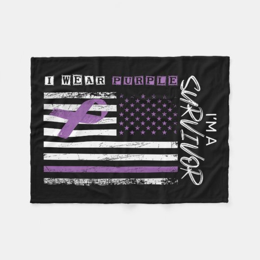 Vrouwen Draag Paarse pancreaskanker overlevingsges Fleece Deken (Voorkant (Horizontaal))