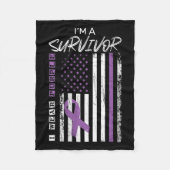 Vrouwen Draag Paarse pancreaskanker overlevingsges Fleece Deken (Voorkant)