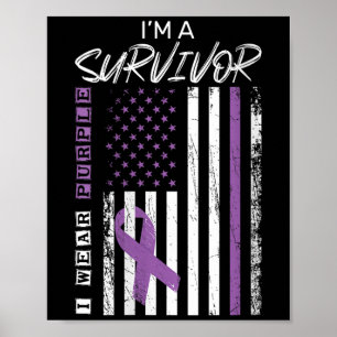 Vrouwen Draag Paarse pancreaskanker overlevingsges Poster