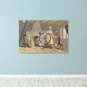 Vrouwen draaien uit 'Costume of Yorkshire' Canvas Afdruk (Insitu (Houten vloer))