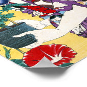 Vrouwen dragen in kat gepatterde kimono, Yoshitosh Poster (Hoek)