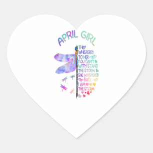 Vrouwen Dragonfly April Meisje geperst aan haar Hart Sticker
