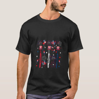 Vrouwen drie Schattigee fluiten 4 juli Amerikaanse T-shirt