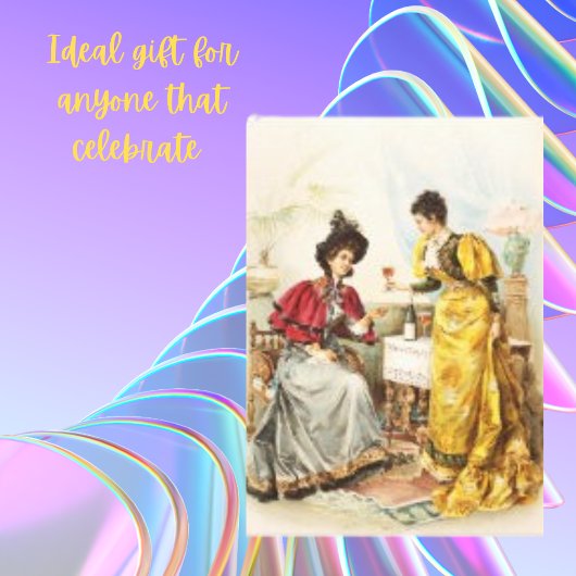 vrouwen Drink Antiek doek op wijn Canvas Afdruk