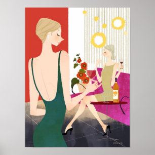Vrouwen Drink wijn Poster