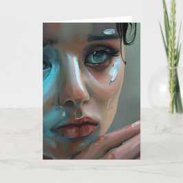 Vrouwen droevig gezicht | Huilblanco Kaart