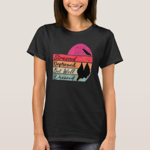 Vrouwen drukten depressief, maar goed gekleed t-shirt