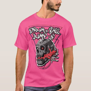 Vrouwen drum en bas DNB springen DJ Skull Electric T-shirt