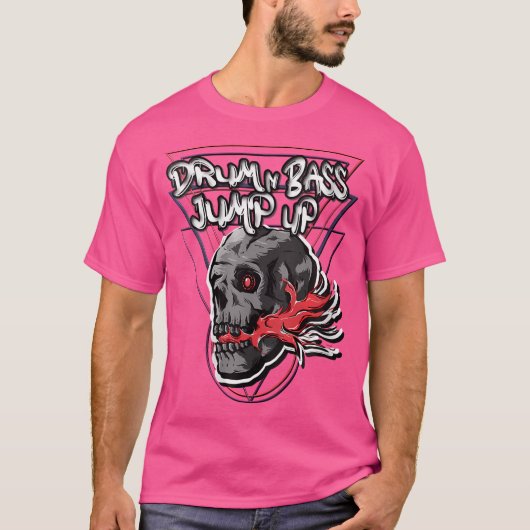 Vrouwen drum en bas DNB springen DJ Skull Electric T-shirt (Voorkant)