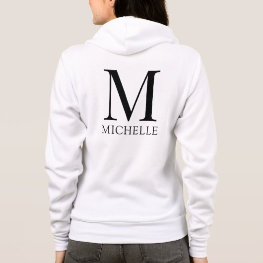 Vrouwen Dubbelzijdig Ontwerp Print Naam Monogram Hoodie (Achterkant)