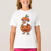 Vrouwen Duck Pumpkin Halloween Tee Shirts. T-shirt (Voorkant)