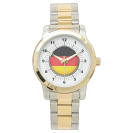 Vrouwen Duitse vlag oversized twee-tonige horloge