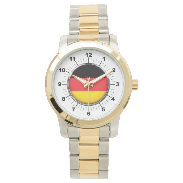 Vrouwen Duitse vlag oversized twee-tonige horloge (Voorkant)