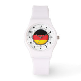 Vrouwen Duitse vlag Sportief Wit Silicon horloge