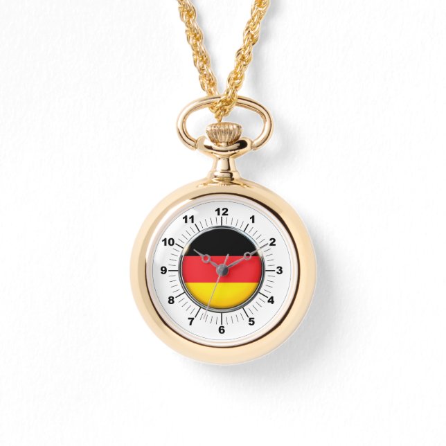 Vrouwen Duitse vlag Wraparound Gold Watch Horloge (Voorkant)