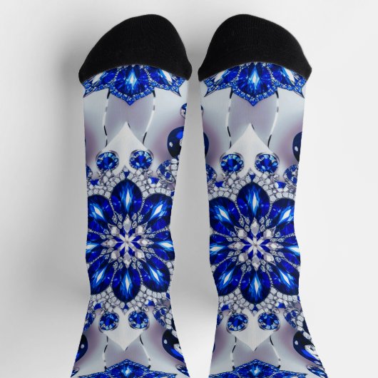 Vrouwen duurzame sokken met blauw witte kleuren (Top)