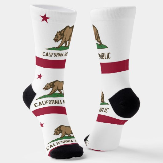 Vrouwen duurzame sokken met vlag van Californië (Gebogen)