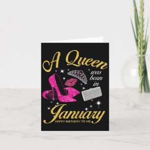 Vrouwen Een Koningin Is Geboren In Januari Verjaar Kaart