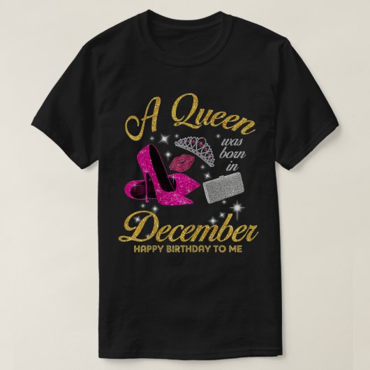 Vrouwen Een koningin werd geboren in december Cita T-shirt (Design voorkant)