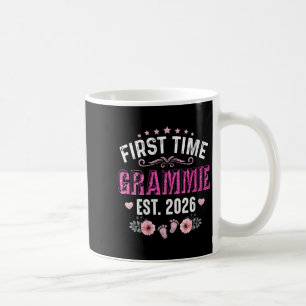Vrouwen eerste keer Grammie Est. 2026 Funny Floral Koffiemok