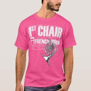 Vrouwen eerste voorzitter Franse hoorn een bandlid T-shirt