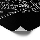 Vrouwen Egyptisch Horus Oog en kat met vleugels V- Poster (Hoek)