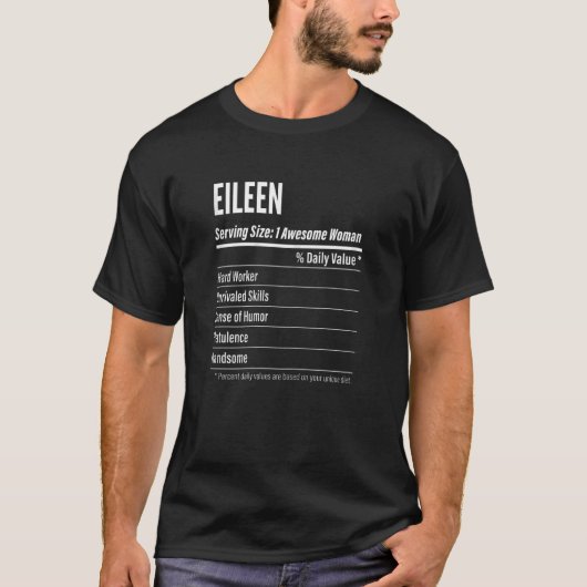 Vrouwen Eileen Nutritional Facts Serving Size Calo T-shirt (Voorkant)