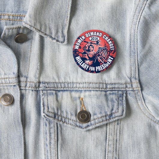 Vrouwen eisen Hillary 2016 Ronde Button 5,7 Cm (In situ)