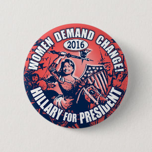 Vrouwen eisen Hillary 2016 Ronde Button 5,7 Cm